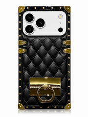 quilted iPhone trunk case with finger ring