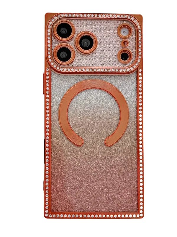sparkly rectangle magsafe iPhone case