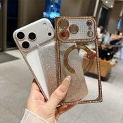 sparkly rectangle magsafe iPhone case clear