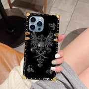 Rhinestone Skull Square-Trunk Case in a girl's hand