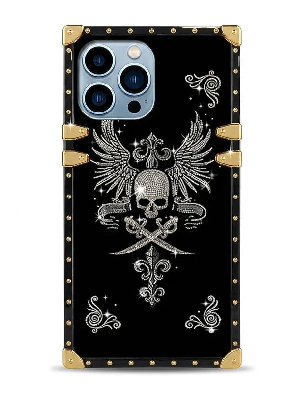 Rhinestone Skull Square-Trunk Case
