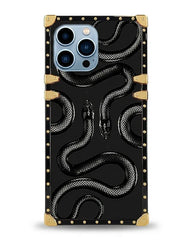 Black kingsnake square phone case