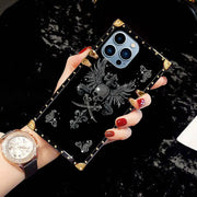 Rhinestone Skull Square-Trunk Case in hand