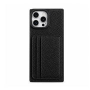 Black Noir Card Square iPhone wallet case with pebbled texture and double side card slots