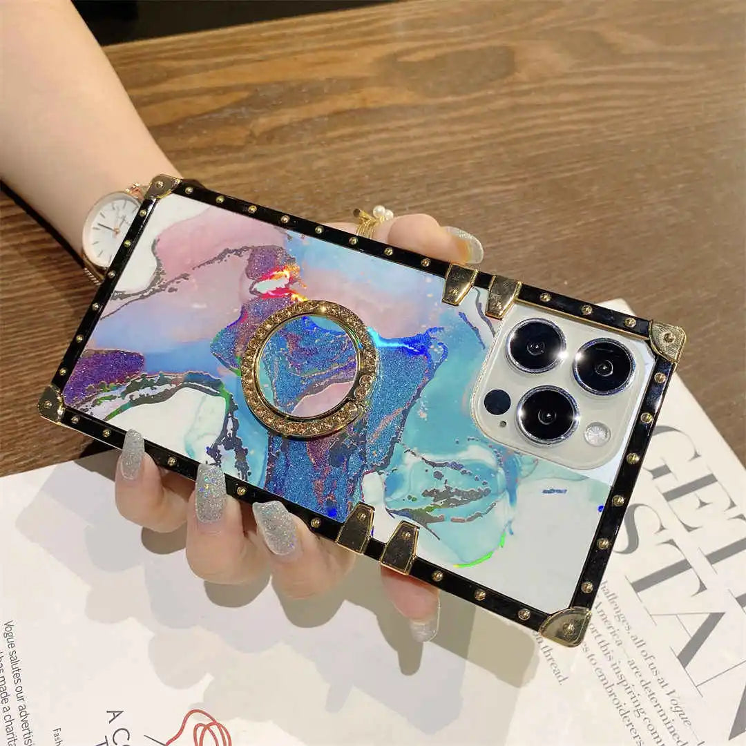 Tie-dye Print iPhone Trunk Case with Ring Tie-dye Print iPhone Trunk Case with Ring