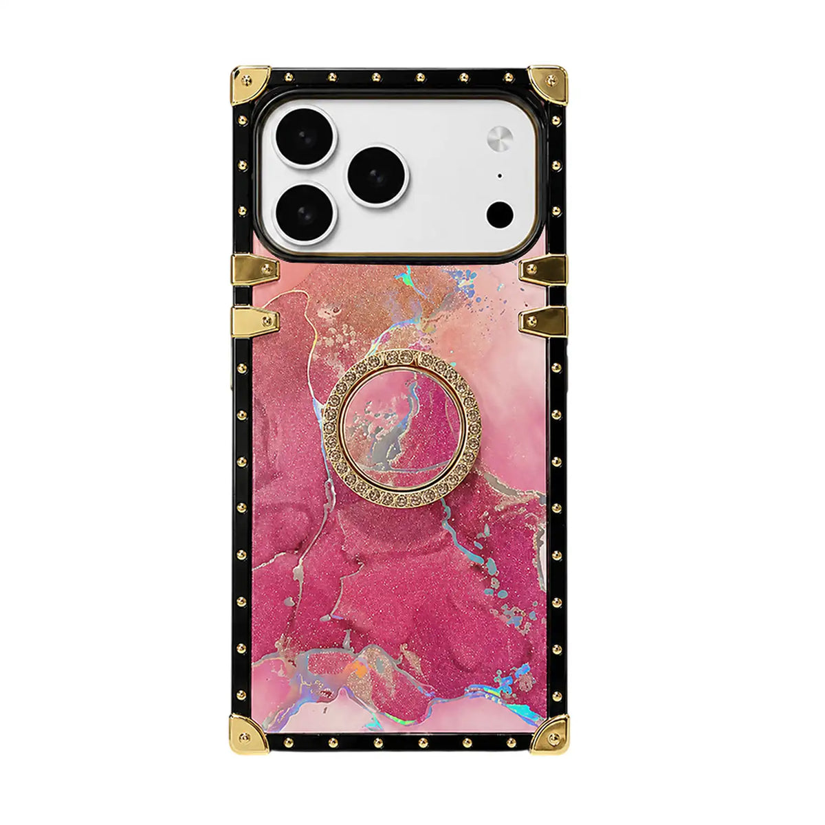 marble square iphone case red