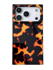 iPhone 17 Pro case with tortoiseshell pattern on a white background