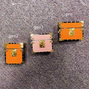 Three AirPods Pro cases with gold corners