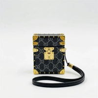 Luxury Vintage Trunk AirPods Case with Detachable Lanyard Strap
