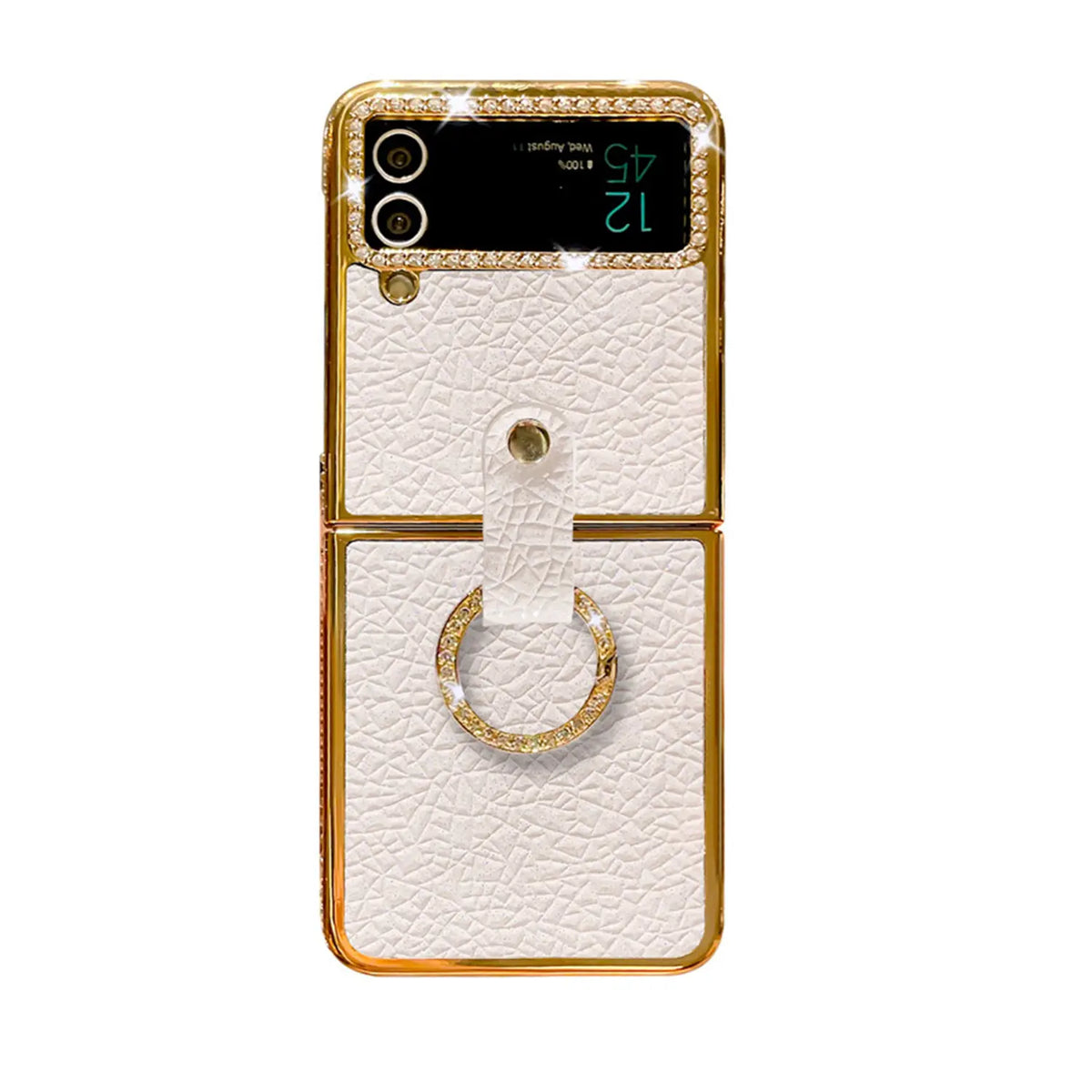white leather z flip 3 case