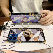 Geometric marble square-trunk iPhone case