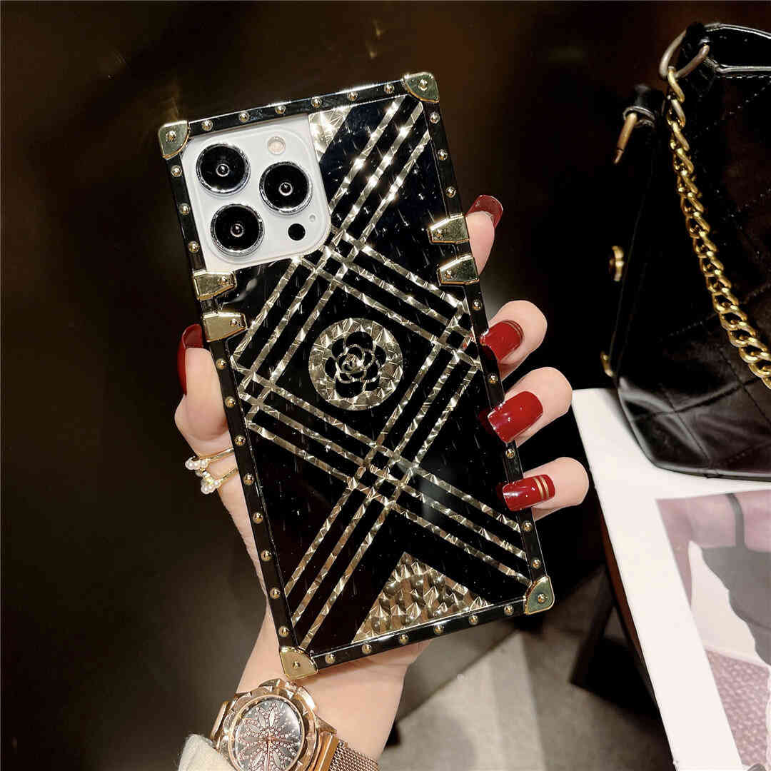 Gold Stripes Black iPhone Case with Ring