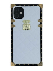 lambskin leather square iphone case